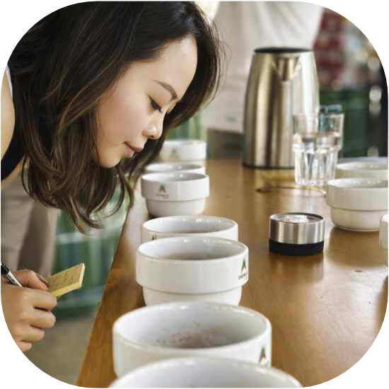 Smelling the rich coffee blends